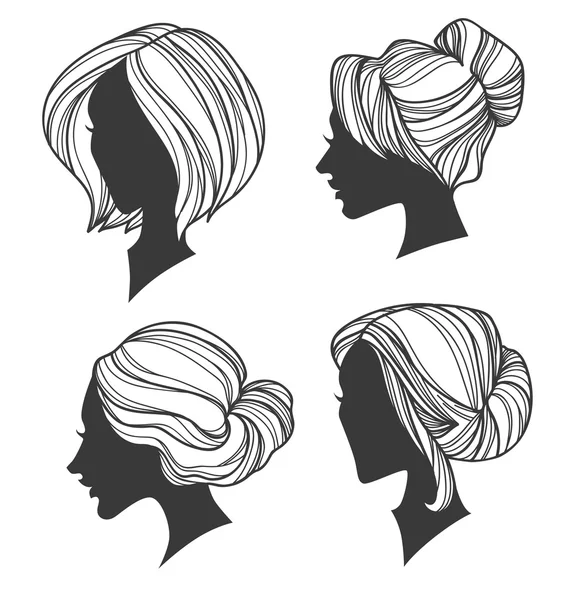 Vector collection perfect handdrawn hair — Stock Vector