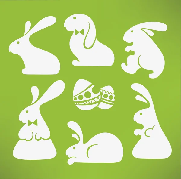 白色的复活节兔 — 图库矢量图片