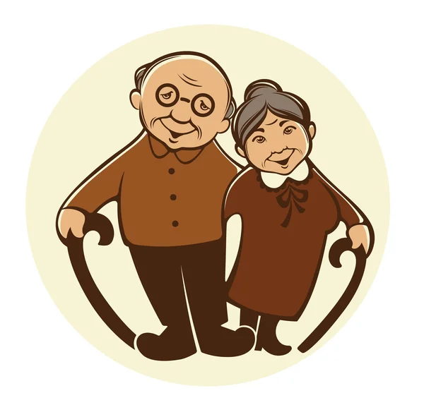 Happy old people — Stock Vector