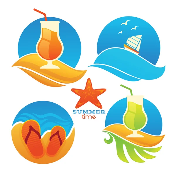 Vector verzameling van zomer icons — Stockvector