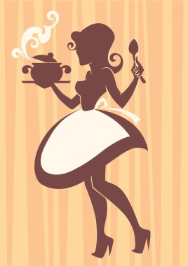 ev yemek Retro stil, ticari vektör çizim