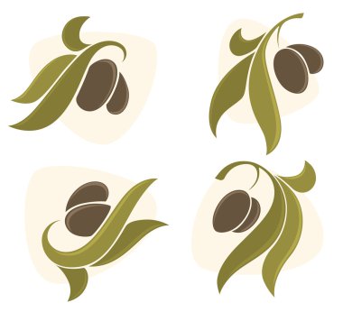 Yeşil Zeytin, işaretler, semboller ve simgeler vektör toplama