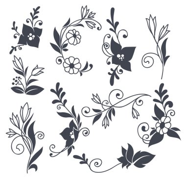 stil vektör çiçek öğeleri saf elinde boğulmak