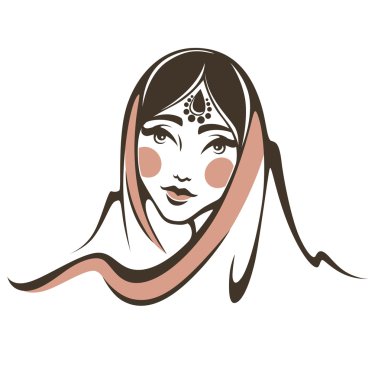 Güzel Hintli kadın.