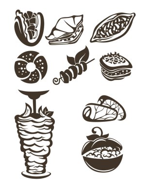 Arap yiyecek resimleri vektör toplama