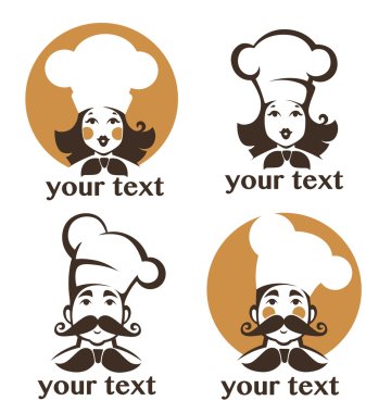 man and woman happy chef clipart