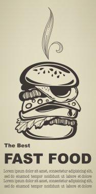 bast fast food vektör burger arka plan