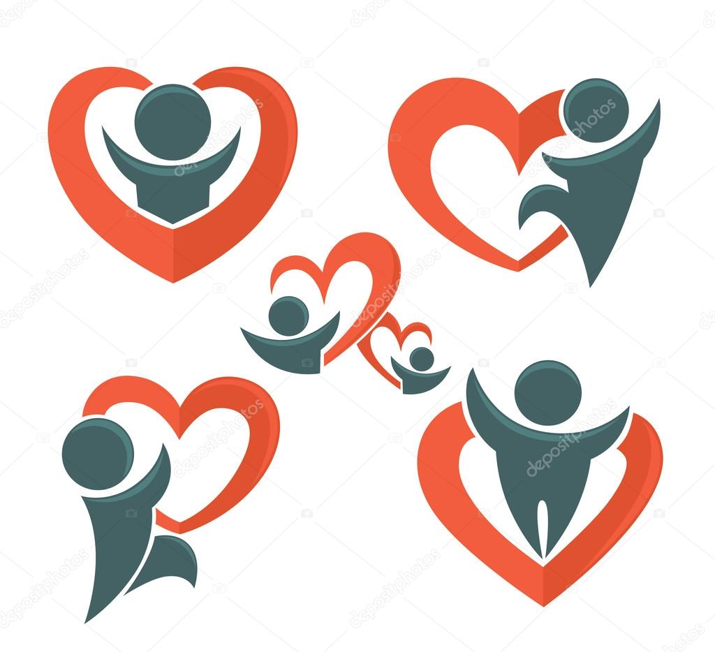 Vector love, people and hearts collection