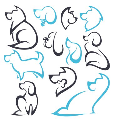 benim favori Evcil köpekler sembolleri vektör toplama