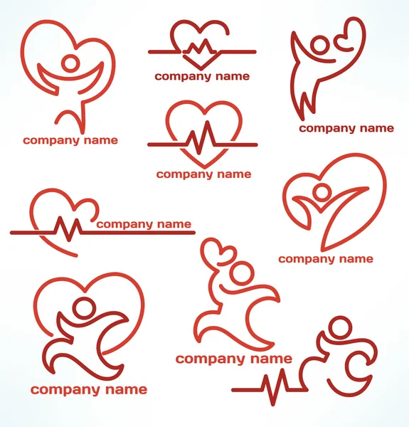 Vector collectie van gezondheid en geneeskunde logo en emblemen — Stockvector