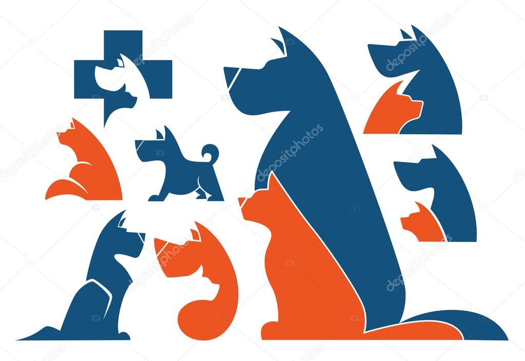 My favorite pet, vector collection of animals symbols