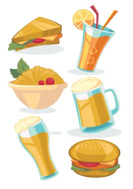 common street food and snacks vector collection