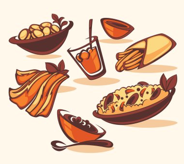 vector images of classic spanish dishes