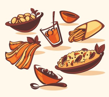 vector images of classic spanish dishes clipart