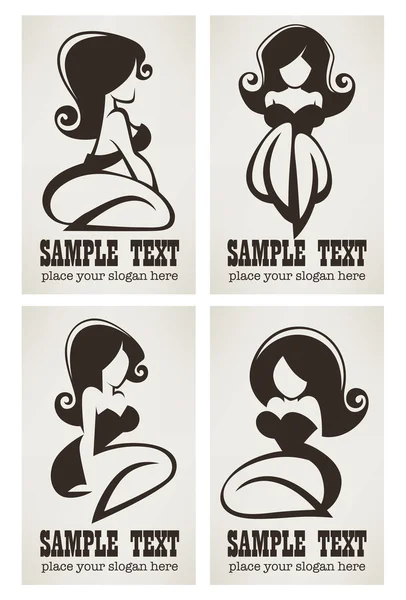 Vector collectie van pinup meisjes logo — Stockvector