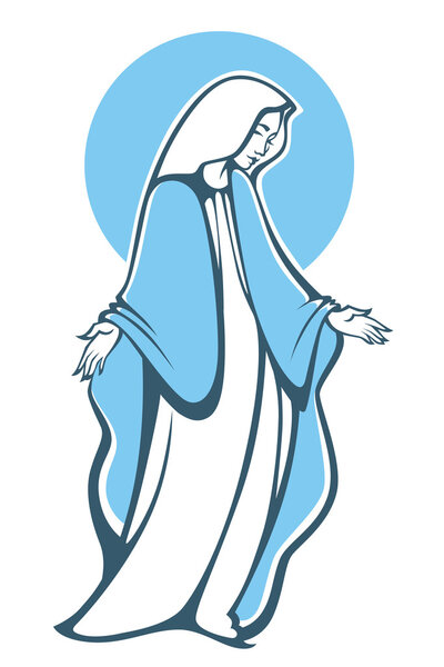 Blessing Virgin Mary, vector illustration