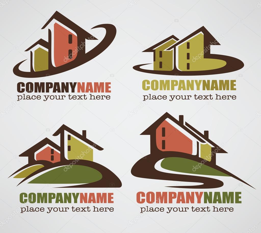 My little home, vector collection of property logo and symbols