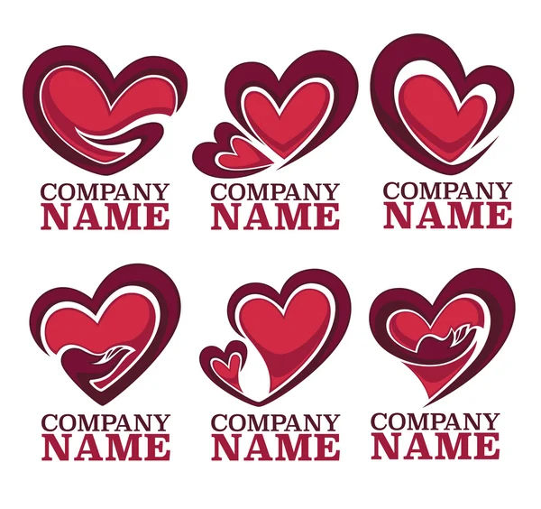 Wektor zbiory serce, ręce i love logo, koncepcji, etykiety — Wektor stockowy