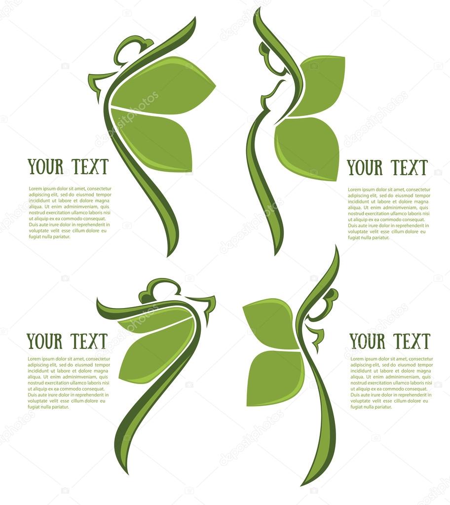 abstract women in different poses, vector organic collection