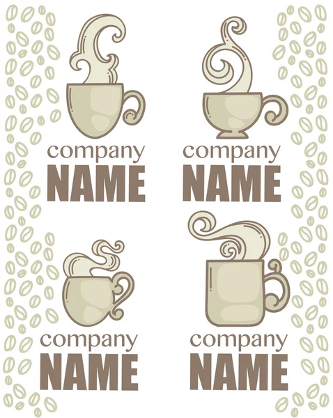Кава і чай, векторна колекція логотипів — стоковий вектор
