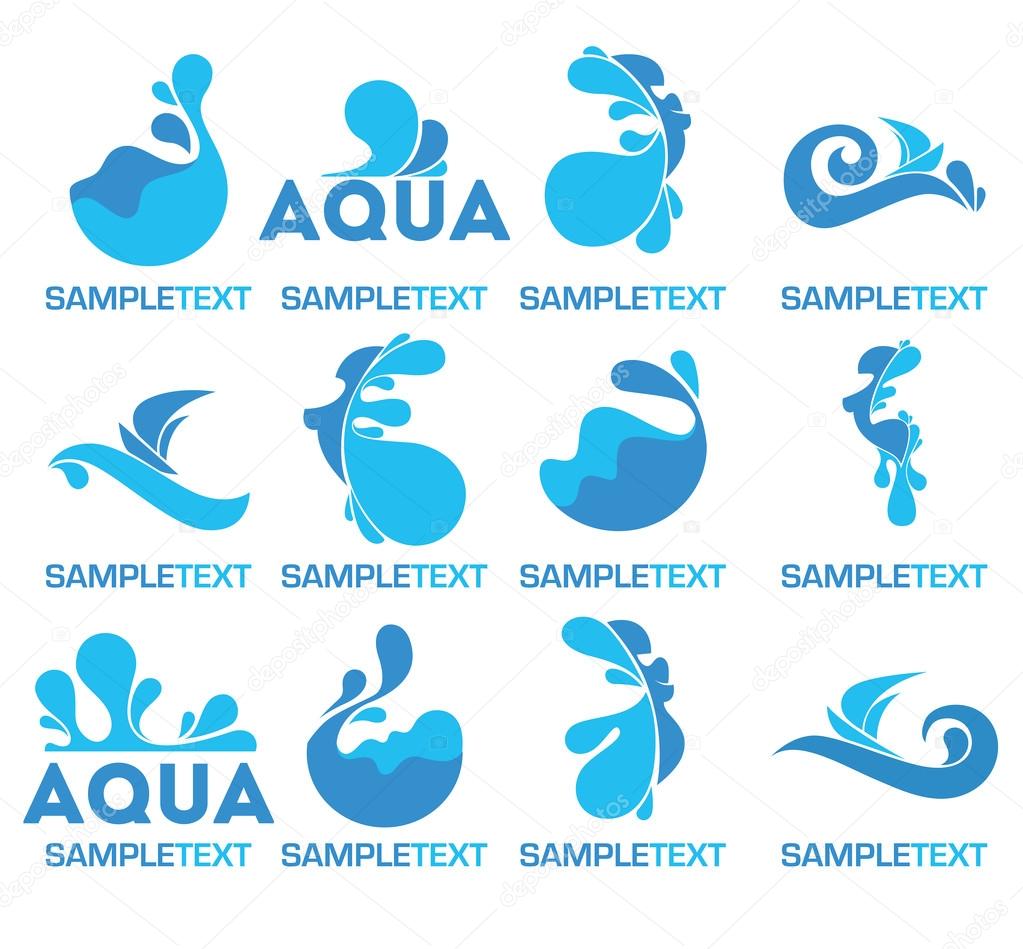 vector collection of water logo, icons and symbols