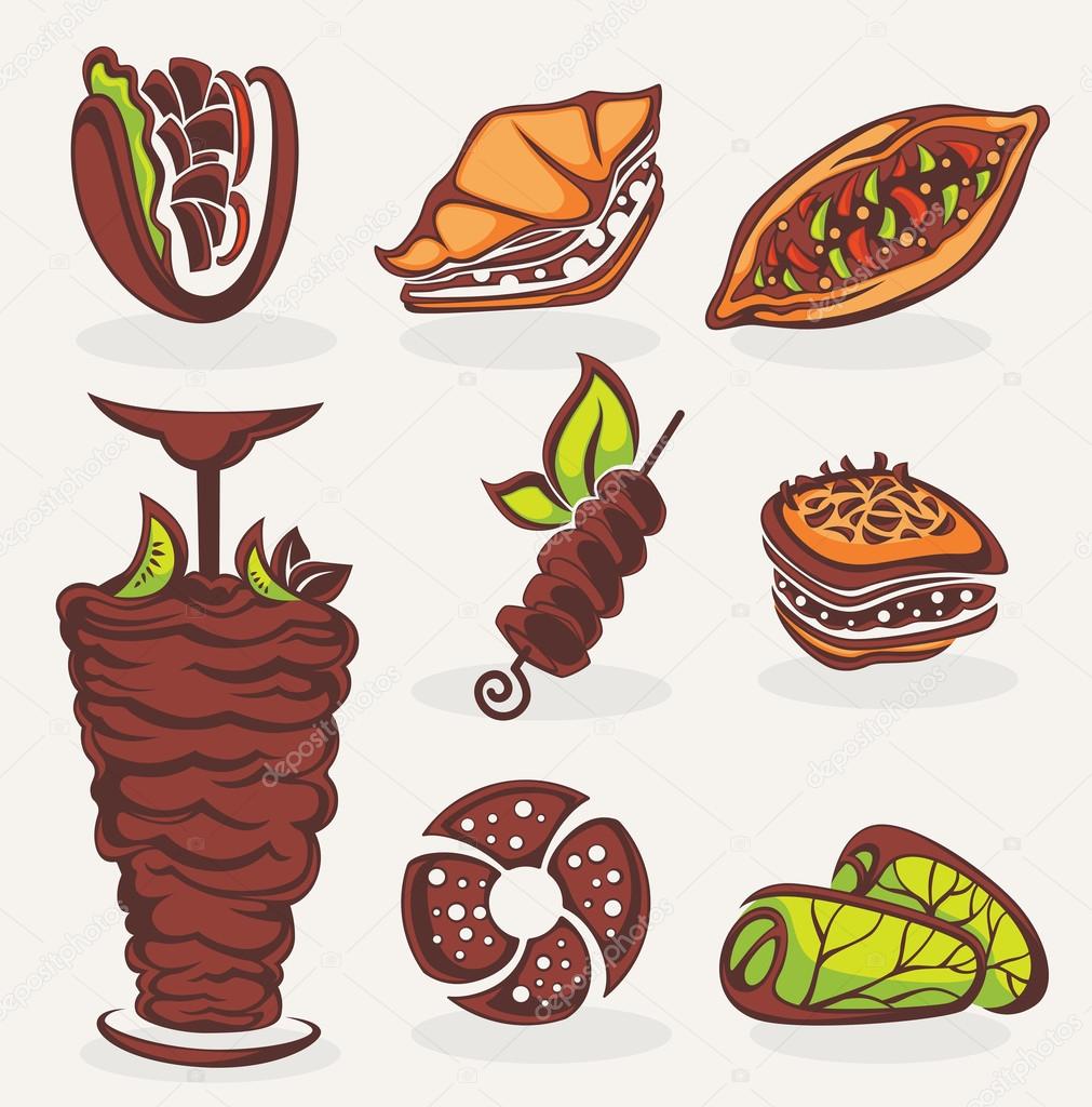vector collection of arabian food images
