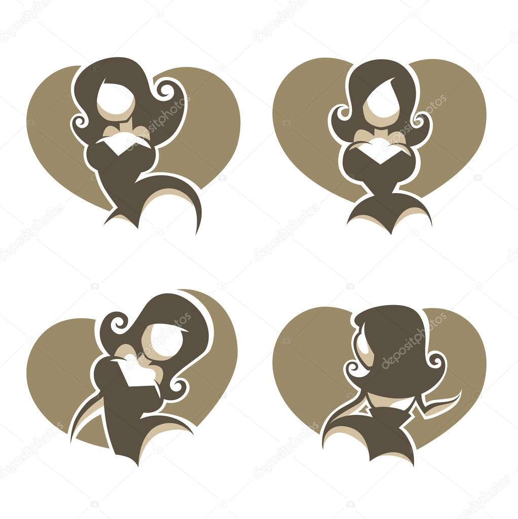 Vector collection of pinup girls logo
