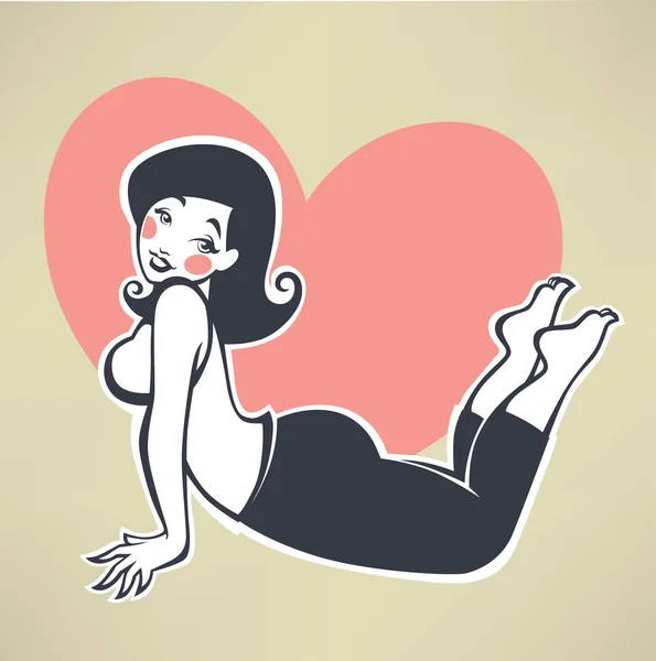 Plus size yoga, vector girl doing workout — стоковый вектор