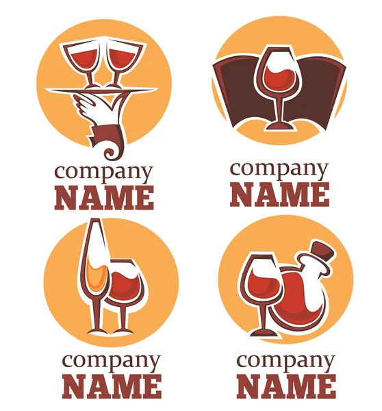 Colección vectorial de símbolos de alcohol y vino — Vector de stock