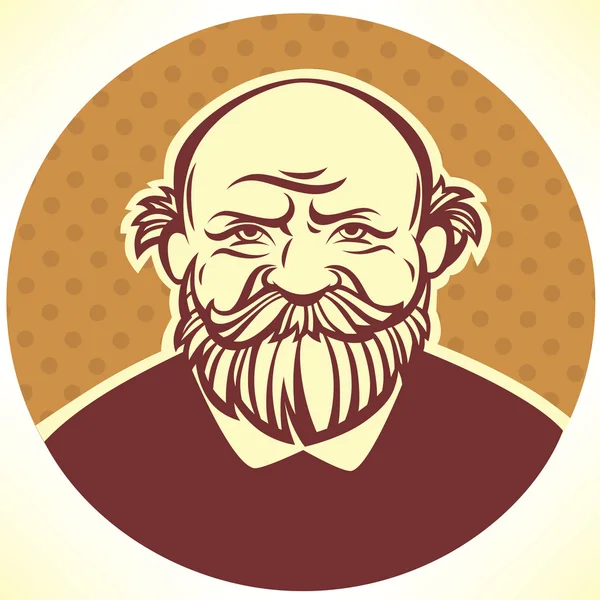 Vektorový portrét starého muže — Stockový vektor