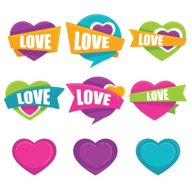 kalp topluluğu vektör ve logo, kavram, etiketleri, stic seviyorum