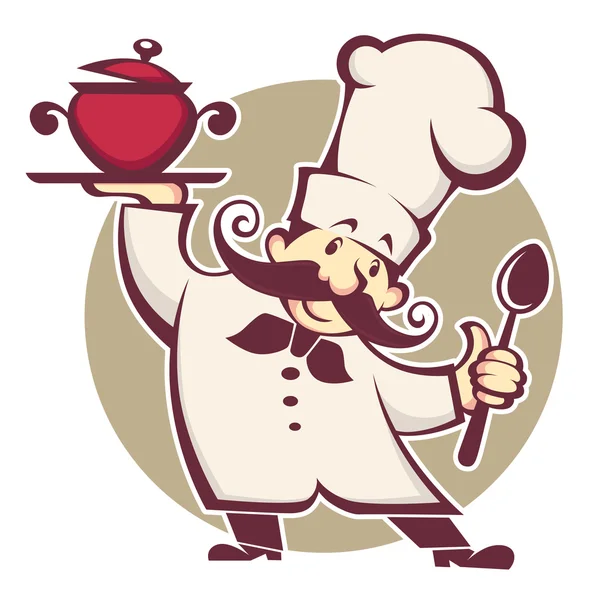 Happy cartoon chef, vector illustration — Stock Vector
