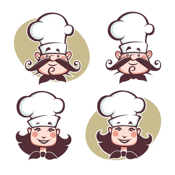 Чоловік і жінка щасливий шеф-кухар — стоковий вектор