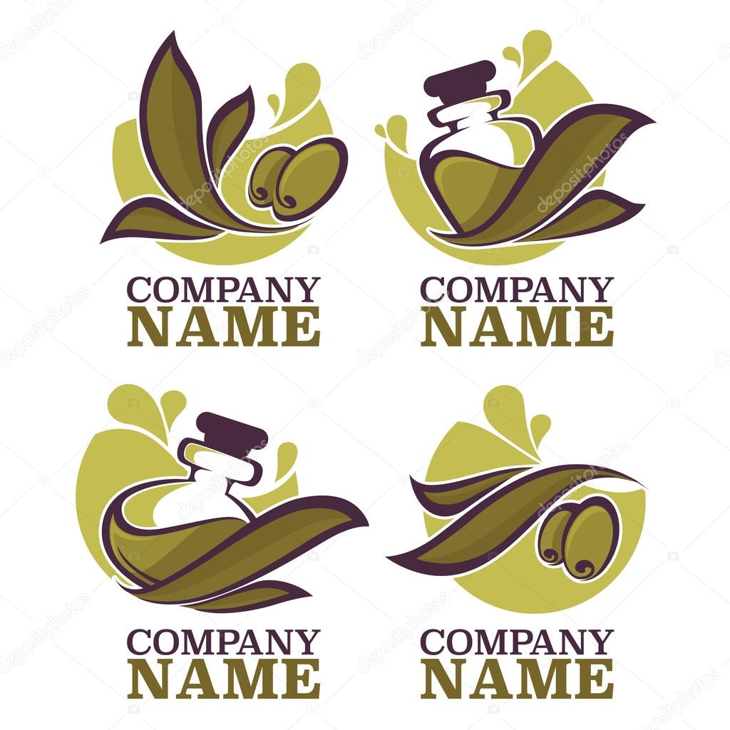 Olive oil labels, emblems and logo