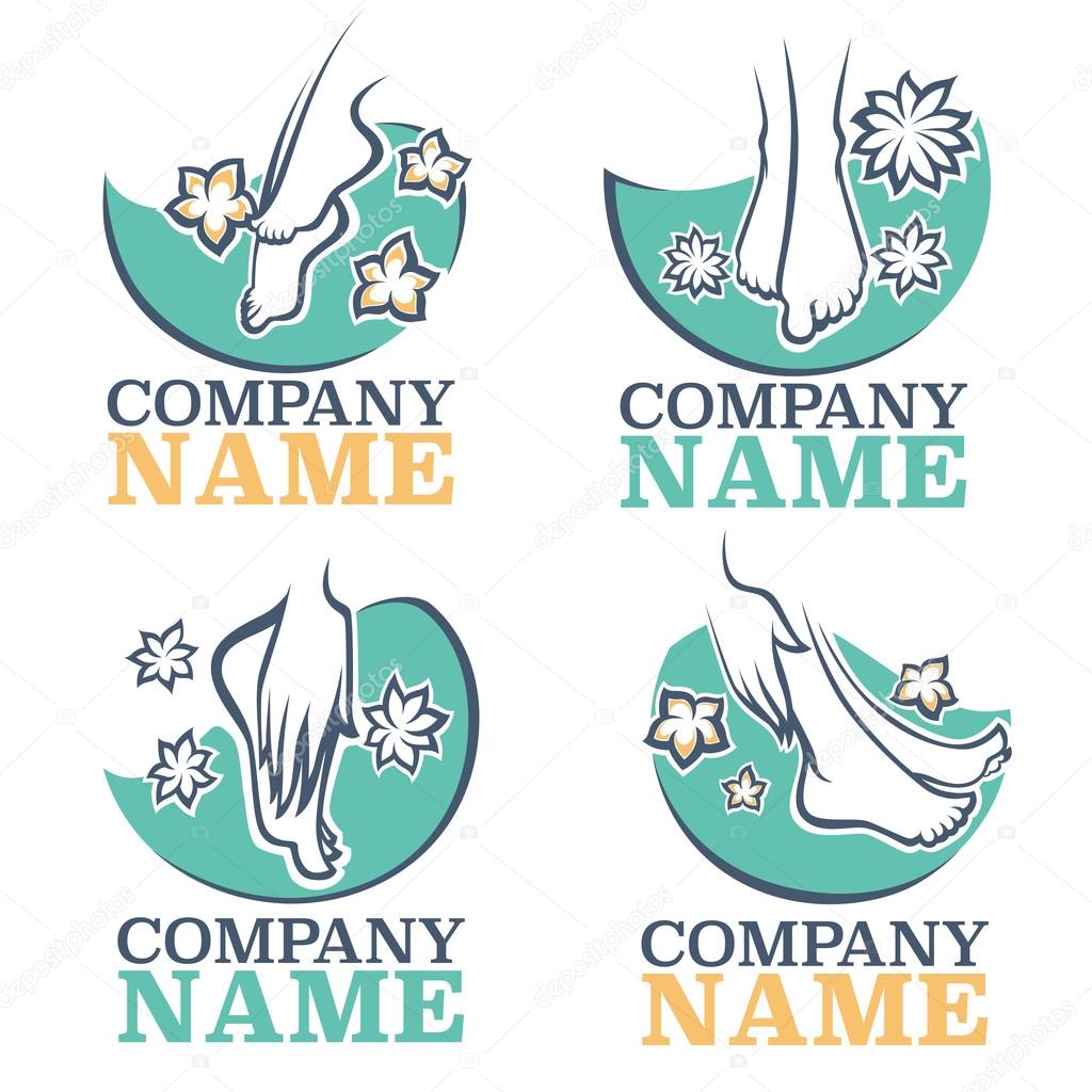 Bath and spa for your foot, vector emblems