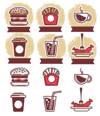 bilgi grafik stili, vektör toplama Albümdeki fastfood