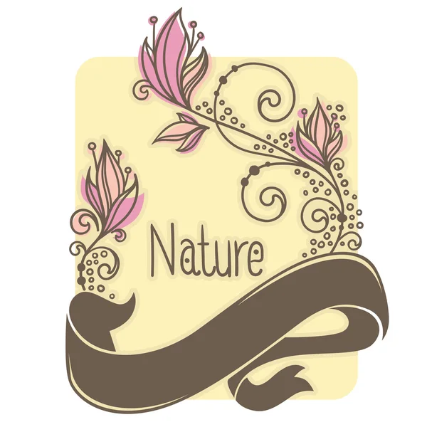 Carte florale décorative dans le style doodle — Image vectorielle