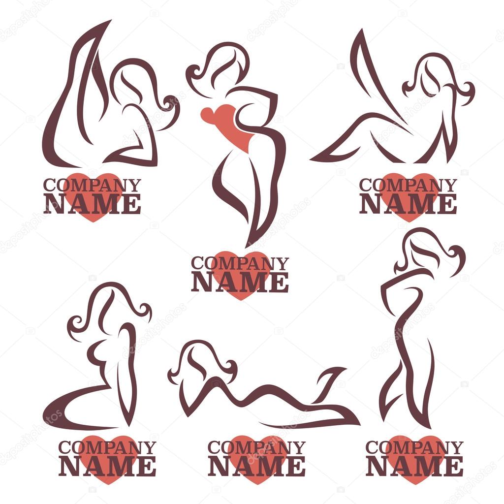 Vector collection of clean pinup girls logo
