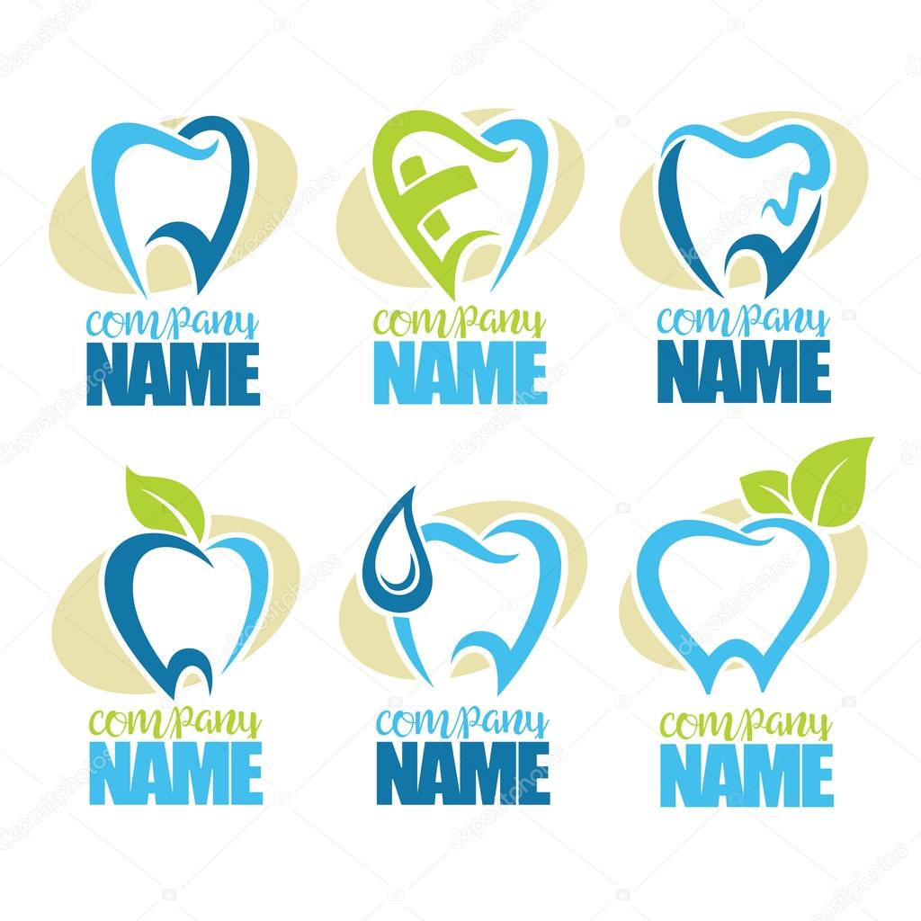 Vector collection of healthy teeth, dental symbols, logo and icons