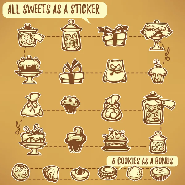 Object, stickers or icons for your chocolate shop — Stock Vector