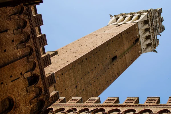 Torony a Palazzo Pubblico, Siena, Olaszország — Stock Fotó