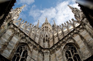 Milano duomo çatı. görüş açısı