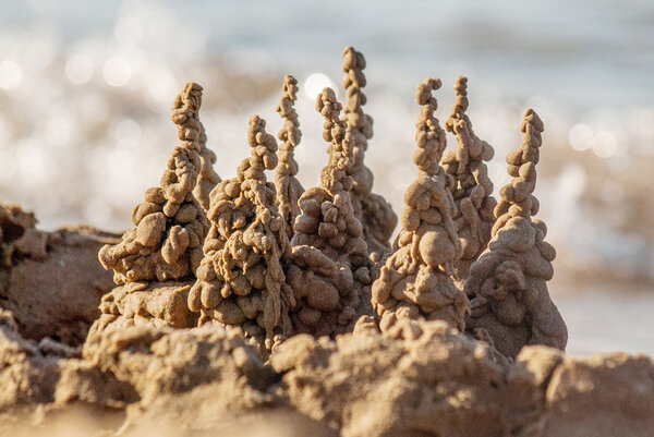 Sand castle on the beach