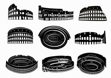 Different views of roman Colosseum clipart