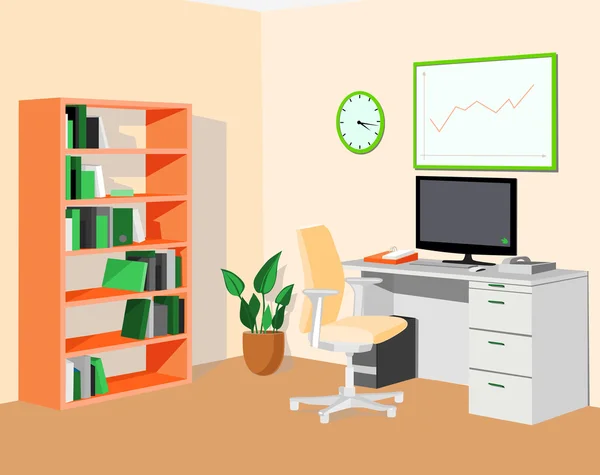Groen oranje eco office — Stockvector