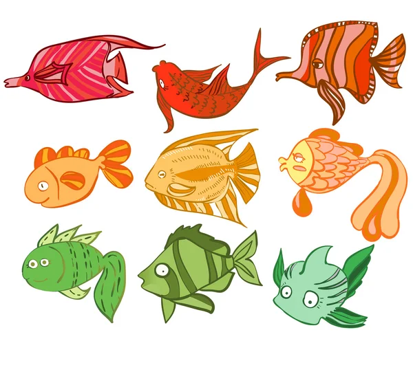 Multicolored charismatic fish — Stock Vector