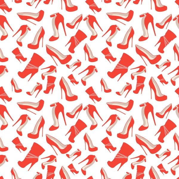 Безшовний візерунок червоного взуття на дуже високих підборах Стокова Ілюстрація