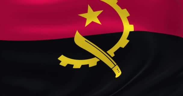 Bandeiras do mundo - Bandeira de Angola. Ondulado animação bandeira altamente detalhada. — Vídeo de Stock