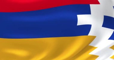 Dünyanın bayrakları - Dağlık Karabağ bayrağı, Artsakh olarak da bilinir. Çok detaylı bayrak animasyonu salladı.