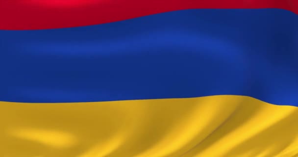 Banderas del mundo - Bandera de Armenia. Animación ondulada de bandera altamente detallada. — Vídeo de stock